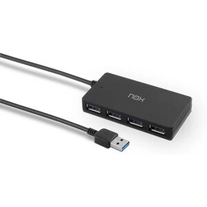 Nox Hub USB - 4 Puertos, USB 3.2, Negro - Hub USB Nox Hub USB - 4 Puertos, USB 3.2, Negro - Hub USB