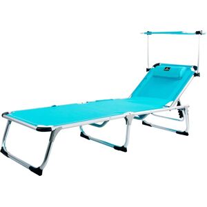 Crevicosta - Chaise Longue en Aluminium avec Tonnelle - Turquoise - Publicité Crevicosta - Chaise Longue en Aluminium avec Tonnelle - Turquoise - Publicité