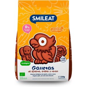 Biscoitos orgânicos de espelta, aveia e cacau Smileat - Snack para bebês Biscoitos orgânicos de espelta, aveia e cacau Smileat - Snack para bebês