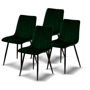 La Silla Española - Lot de 4 chaises vintage en velours - Modèle Denia & Iria - Publicité La Silla Española - Lot de 4 chaises vintage en velours - Modèle Denia & Iria - Publicité