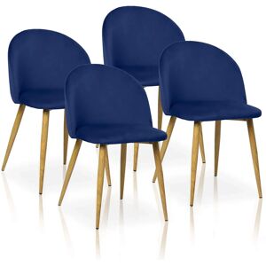 Chaises de salle à manger vintage FURNITURE STYLE Mercedes Bleu Indigo - 4 pièces - Publicité Chaises de salle à manger vintage FURNITURE STYLE Mercedes Bleu Indigo - 4 pièces - Publicité