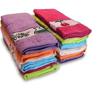 Briebe 12 Serviettes de Cuisine - Coton Brodé 50x45cm - Publicité Briebe 12 Serviettes de Cuisine - Coton Brodé 50x45cm - Publicité