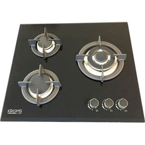 Kromsline KPCG-3F-CR - Negro - Cocina de gas Kromsline KPCG-3F-CR - Negro - Cocina de gas