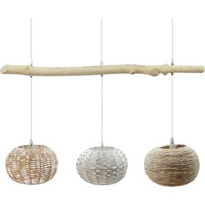 LEDKIA - Lampada sospensione in rattan e legno naturale - Arredo interno LEDKIA - Lampada sospensione in rattan e legno naturale - Arredo interno