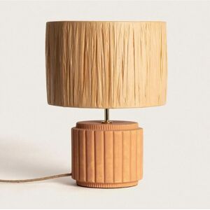 LEDKIA Keramik & Rattan Tischlampe - Boho Chic Dekor LEDKIA Keramik & Rattan Tischlampe - Boho Chic Dekor