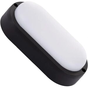 Luce da Soffitto LED Ovale - 15W IP65 Nera Luce da Soffitto LED Ovale - 15W IP65 Nera