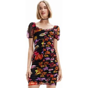 Desigual awo-93747 Krátké šaty s V-krkem a květinovým vzorem - Dress Desigual awo-93747 Krátké šaty s V-krkem a květinovým vzorem - Dress