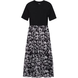 Desigual svart casual midi klänning med kort ärm - Klänning Desigual svart casual midi klänning med kort ärm - Klänning