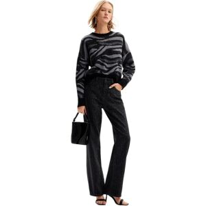 Sweter z nadrukiem zebra Desigual - Czarny - Sweter Sweter z nadrukiem zebra Desigual - Czarny - Sweter
