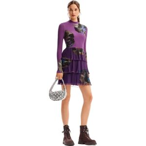 Desigual Modelo 24WWVK34 Vestido Casual Lila Manga Larga Desigual Modelo 24WWVK34 Vestido Casual Lila Manga Larga
