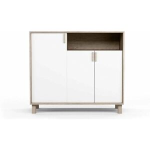 Herdasa Modelo 520 Recibidor - 3 Puertas, Roble y Blanco Herdasa Modelo 520 Recibidor - 3 Puertas, Roble y Blanco