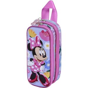 Disney Minnie Mouse Spring Lilac Double 3D Embossed Pencil Case - Stationery Disney Minnie Mouse Spring Lilac Double 3D Embossed Pencil Case - Stationery