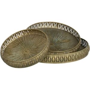 Bigbuy Home Snacksbricka - Metall 3 Delar 36,5cm Guld Bigbuy Home Snacksbricka - Metall 3 Delar 36,5cm Guld