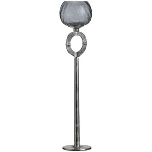 Bigbuy Home Candleholder - 13 x 13 x 56 cm - Grey Silver Bigbuy Home Candleholder - 13 x 13 x 56 cm - Grey Silver