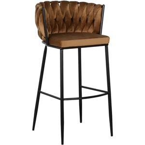 Bigbuy Home Hocker - 57 x 57 x 104 cm Synthetische Stoffe Schwarz Metall Braun Bigbuy Home Hocker - 57 x 57 x 104 cm Synthetische Stoffe Schwarz Metall Braun