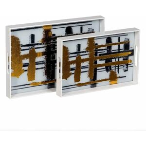 BigBuy Snack-Tablett - Abstraktes Design - 45x31cm - 2 Stück BigBuy Snack-Tablett - Abstraktes Design - 45x31cm - 2 Stück