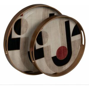 BigBuy PVC Kristal Snack Tray - Abstract 42x42 cm - Set van 2 BigBuy PVC Kristal Snack Tray - Abstract 42x42 cm - Set van 2