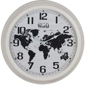 BIGBUY HOME Reloj de Pared Mapa Mundo Blanco Negro 70 x 70 cm BIGBUY HOME Reloj de Pared Mapa Mundo Blanco Negro 70 x 70 cm