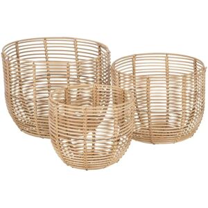 BigBuy Home Zestaw Koszy do Przechowywania - Naturalna Żywica 35x35x29 cm BigBuy Home Zestaw Koszy do Przechowywania - Naturalna Żywica 35x35x29 cm
