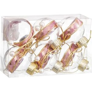 BigBuy Christmas Pink Transparent Golden Plastic Fabric Lasso - Christmas Baubles BigBuy Christmas Pink Transparent Golden Plastic Fabric Lasso - Christmas Baubles