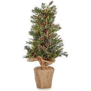Krist+ Albero di Natale Bacche Marrone Stoffa Verde Plastica - Albero di Natale Krist+ Albero di Natale Bacche Marrone Stoffa Verde Plastica - Albero di Natale