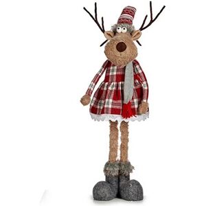 Krist+ Dekorativ Hjortefigur Halstørklæde 17x78x24cm Rød Grå - Dekoration Krist+ Dekorativ Hjortefigur Halstørklæde 17x78x24cm Rød Grå - Dekoration