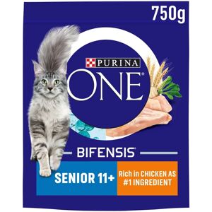 Purina ONE Senior 11+ Chicken & Whole Grains Dry Cat Food - 750g Purina ONE Senior 11+ Chicken & Whole Grains Dry Cat Food - 750g