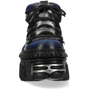 New Rock M-WALL106N-C16 Blue Silver Chunky Platform Urban Metallic Leder Stiefeletten - Stiefeletten New Rock M-WALL106N-C16 Blue Silver Chunky Platform Urban Metallic Leder Stiefeletten - Stiefeletten