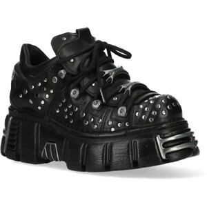 New Rock M-120NR-C1 Zwarte Platform Leren Enkellaarsjes - Boots New Rock M-120NR-C1 Zwarte Platform Leren Enkellaarsjes - Boots