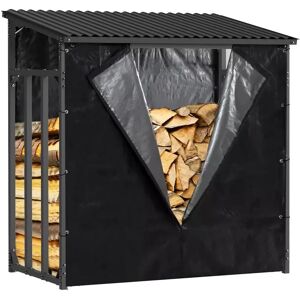 Leñero Gardiun Wood Shed i 143x70x145cm Cubierta Impermeable de Acero Galvanizado - Negro Leñero Gardiun Wood Shed i 143x70x145cm Cubierta Impermeable de Acero Galvanizado - Negro