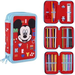 Potrójny piórnik Mickey Mouse - 43 sztuki czerwony Potrójny piórnik Mickey Mouse - 43 sztuki czerwony
