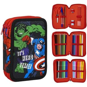 Marvel Triple Pencil Case - Avengers Red Black 13.5x7.5x20 cm Marvel Triple Pencil Case - Avengers Red Black 13.5x7.5x20 cm
