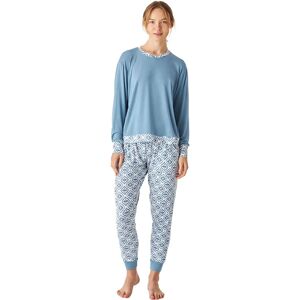 J&J Brothers JJB1 Damespyjama Modal Lange Mouwen - Blauw XL J&J Brothers JJB1 Damespyjama Modal Lange Mouwen - Blauw XL