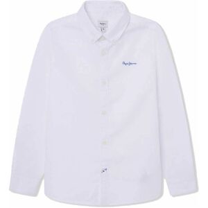 Pepe Jeans vit skjorta för pojkar - Casual Oxford bomull PB302646 Pepe Jeans vit skjorta för pojkar - Casual Oxford bomull PB302646