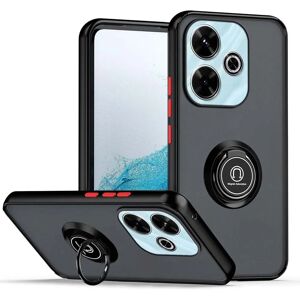 TUMUNDOSMARTPHONE Zwarte Flexibele Gel Ring Telefoonhoesje - Hoesje voor Poco M6 4G TUMUNDOSMARTPHONE Zwarte Flexibele Gel Ring Telefoonhoesje - Hoesje voor Poco M6 4G