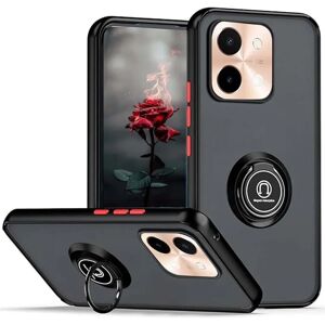 Zwarte Vivo Y28 4G Telefoonhoesje met Draaiend Ring TUMUNDOSMARTPHONE Zwarte Vivo Y28 4G Telefoonhoesje met Draaiend Ring TUMUNDOSMARTPHONE