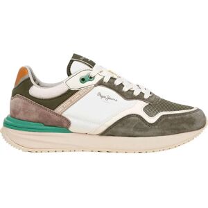 Pepe Jeans Buster Pro Match Chaussures en cuir vert - Casual Pepe Jeans Buster Pro Match Chaussures en cuir vert - Casual