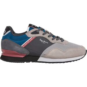 Pepe Jeans Leren Sneakers London Brick Grijs - Casual Schoenen Pepe Jeans Leren Sneakers London Brick Grijs - Casual Schoenen