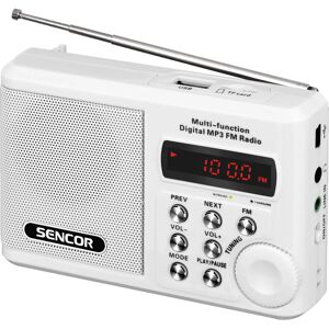 Sencor SRD 215 W Tragbares weißes FM-Radio mit MP3 Sencor SRD 215 W Tragbares weißes FM-Radio mit MP3