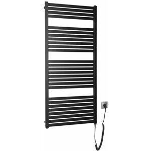 AQUALINE Radiador eléctrico de toallas - 600W, 600x1330mm, Negro - Calefactor baño AQUALINE Radiador eléctrico de toallas - 600W, 600x1330mm, Negro - Calefactor baño