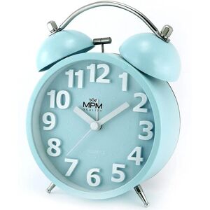 MPM Pastelově modré budík - 12h Quartz Kov MPM Pastelově modré budík - 12h Quartz Kov