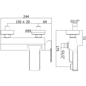 Paffoni B-Way Mezclador de pared negro mate - Grifo Paffoni B-Way Mezclador de pared negro mate - Grifo