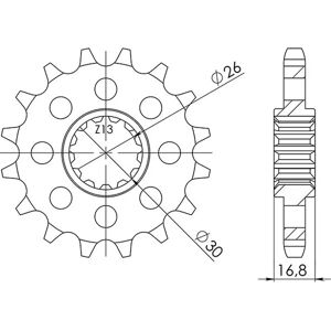 Supersprox CST-333:16 Motorcycle Sprocket - High Resistance, Auto-cleaning, Lightweight Supersprox CST-333:16 Motorcycle Sprocket - High Resistance, Auto-cleaning, Lightweight