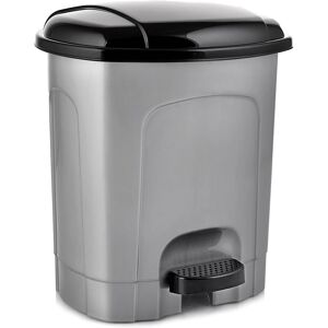 Cubo de basura de plástico gris Orion con pedal - 50L Cubo de basura de plástico gris Orion con pedal - 50L