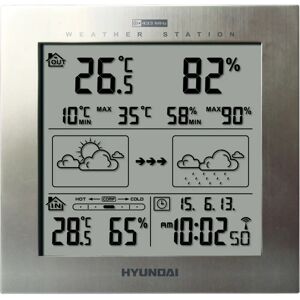Hyundai WS 2244 M Meteostanice Stříbrná - Vnitřní/Venkovní Teplota Hyundai WS 2244 M Meteostanice Stříbrná - Vnitřní/Venkovní Teplota