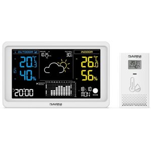 Station Météo GARNI Blanche LCD - Température intérieur/extérieur et baromètre - Publicité Station Météo GARNI Blanche LCD - Température intérieur/extérieur et baromètre - Publicité
