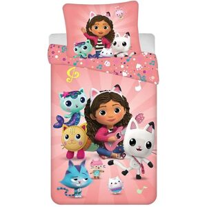 Linge de lit en coton rose de Gabby's Dollhouse - 140x200 - Housse de coussin 70x90 - Publicité Linge de lit en coton rose de Gabby's Dollhouse - 140x200 - Housse de coussin 70x90 - Publicité