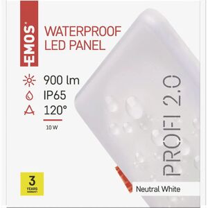 Emos ZV2132 LED Ceiling Light Panel - Square, 125x125mm, 10W, IP65, Neutral White Emos ZV2132 LED Ceiling Light Panel - Square, 125x125mm, 10W, IP65, Neutral White