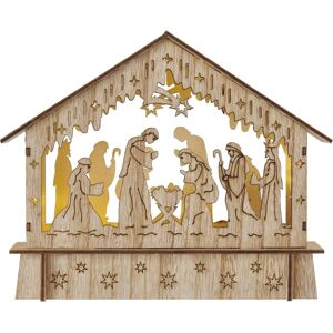 Emos DCWW34 Wooden Nativity Scene - Indoor, Warm White LED, Timer Emos DCWW34 Wooden Nativity Scene - Indoor, Warm White LED, Timer