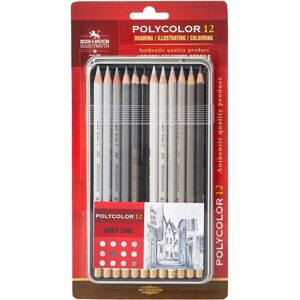KOH-I-NOOR Polycolor Künstlerfarbenstifte 12 Graustufen - Buntstifte KOH-I-NOOR Polycolor Künstlerfarbenstifte 12 Graustufen - Buntstifte